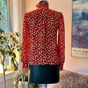 Vintage Silk Bloomingdale's Blouse with Mandarin Collar